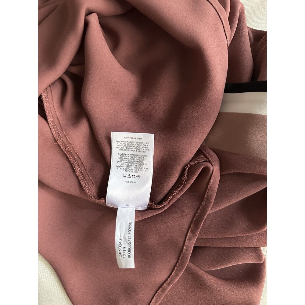 Express Women's Color-Block V-Neck Blouse - Size M - Mauve Taupe- Long Sleeve - Picture 16 of 16